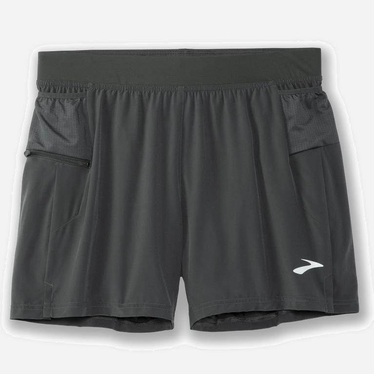 Brooks Sherpa 5 2-In-1 Mens Running Shorts - Dark Oyster/grey - Philippines (607492QXZ)